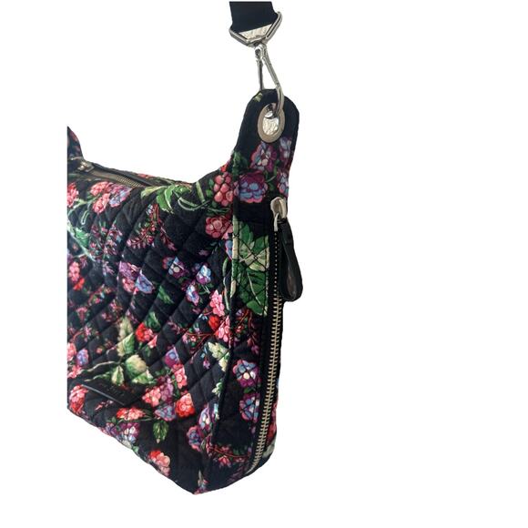 Vera Bradley Purse Crossbody Hipster Winter Berry Adjustable Pocket Black Purple - Picture 4 of 13